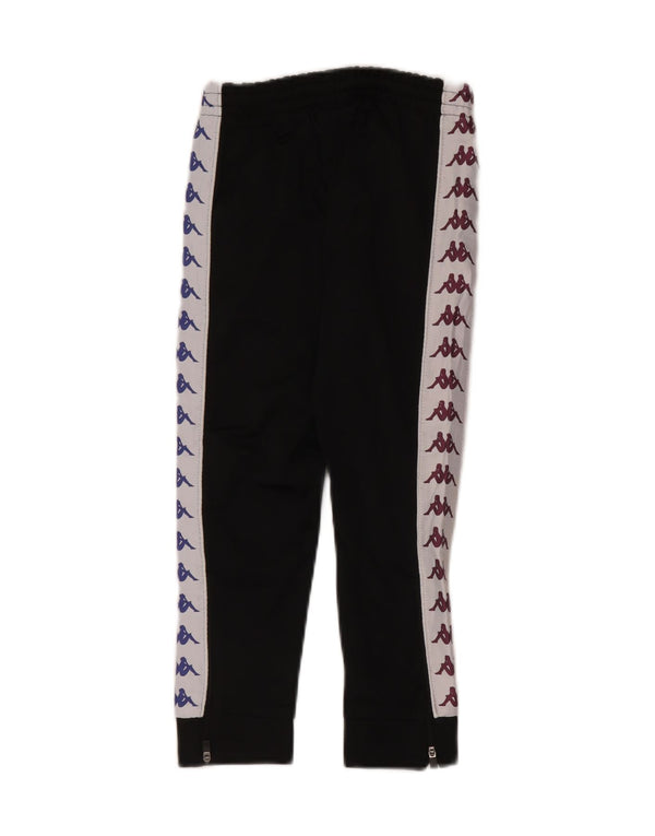 KAPPA Boys Graphic Tracksuit Trousers Joggers 5-6 Years  Black Colourblock