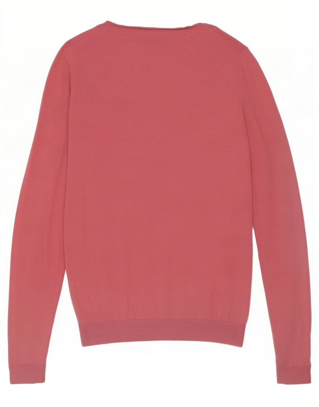 Massimo Dutti Damen-Pullover mit V-Ausschnitt, UK 12, mittelrosa Seide