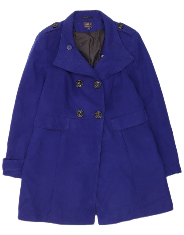 Marks & Spencer Damen-Militär-Zweireihermantel UK 12 Mittelblau