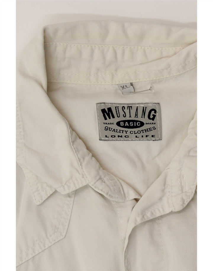 Mustang Herren Kurzarmhemd XL Weiß