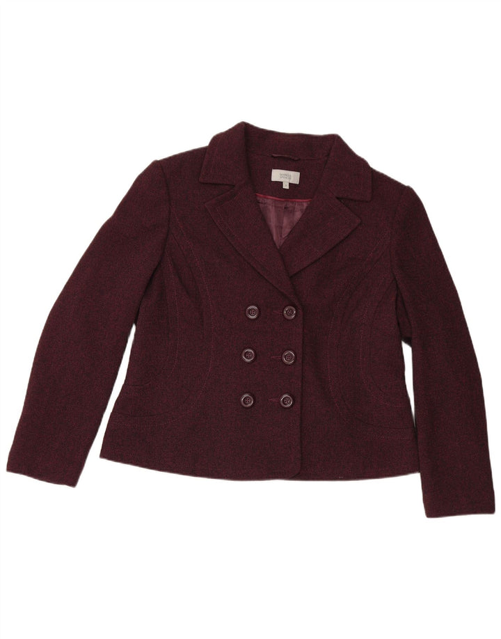 Marks & Spencer Damen Zweireihige Blazerjacke UK 18 XL Burgunderrot