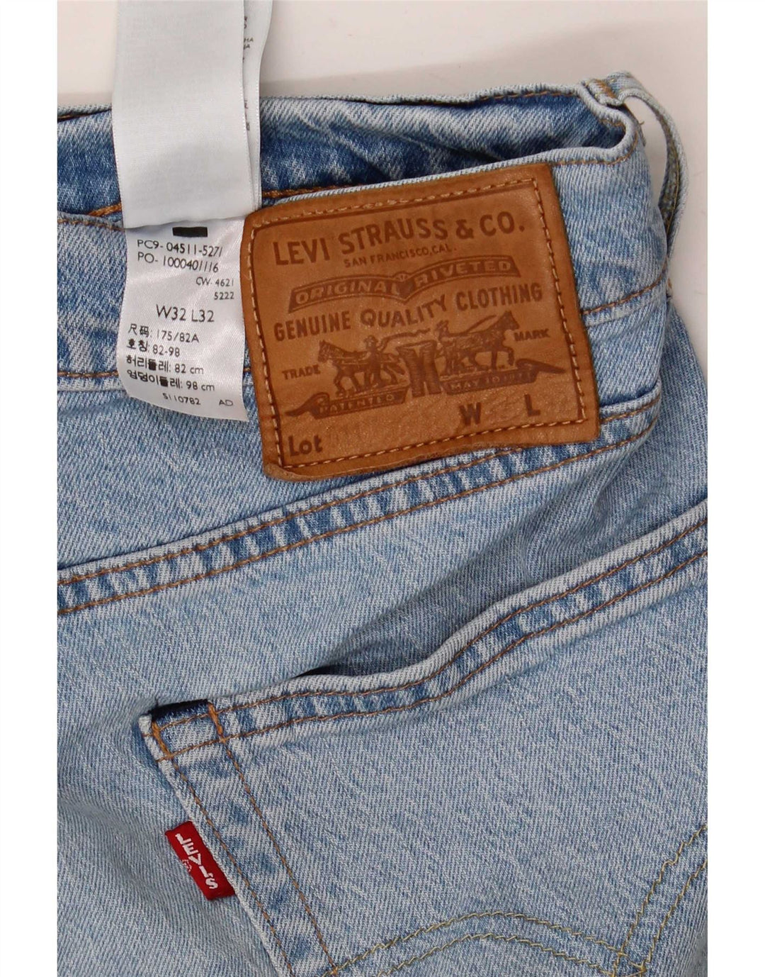 Levi's Herren 511 Slim Jeans W32 L32 Blaue Baumwolle