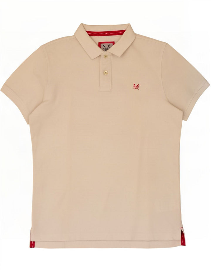 Crew Clothing Herren-Poloshirt, mittelgroß, cremefarbene Baumwolle