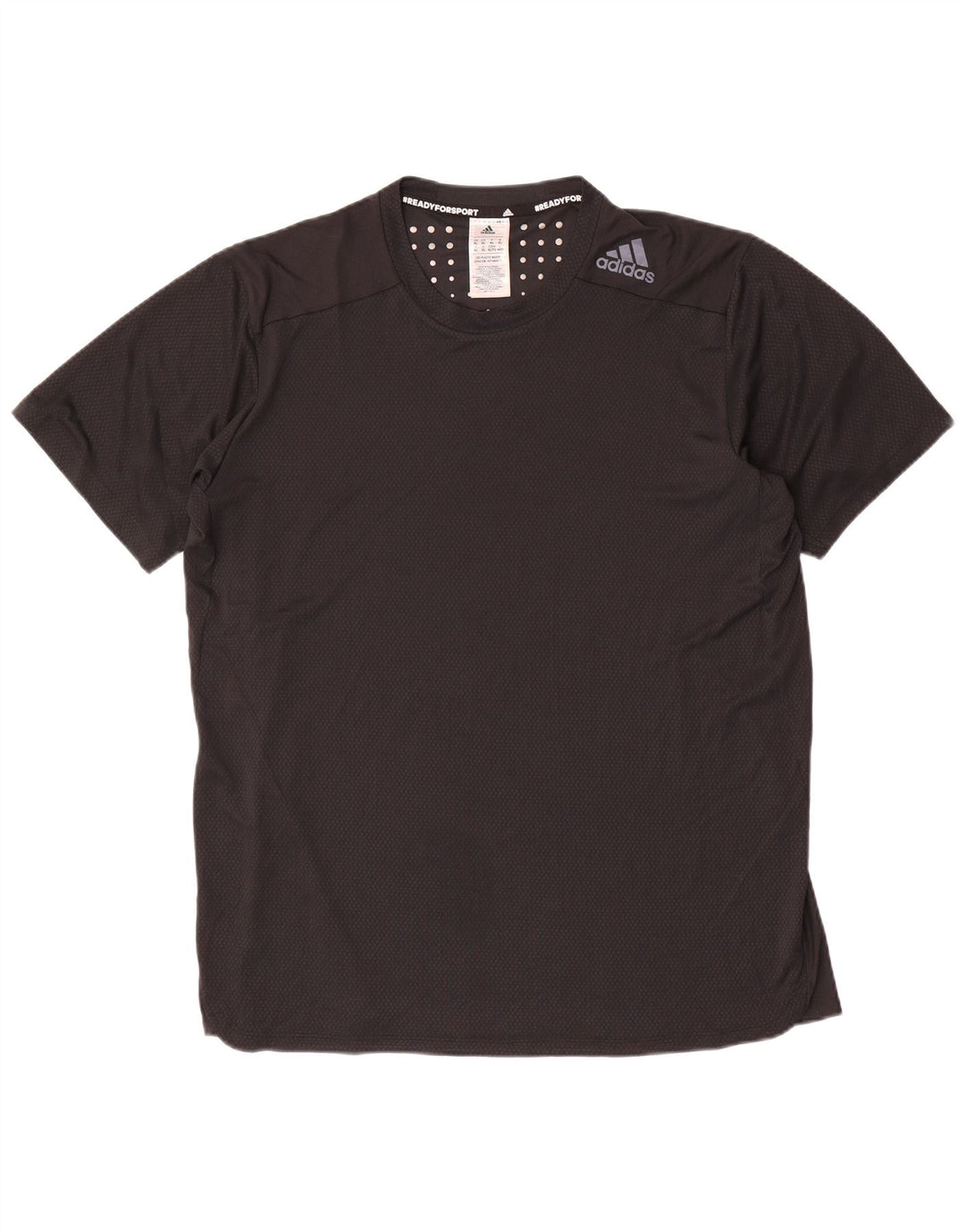 Adidas Herren T-Shirt Top XL Schwarz gepunktetes Polyester