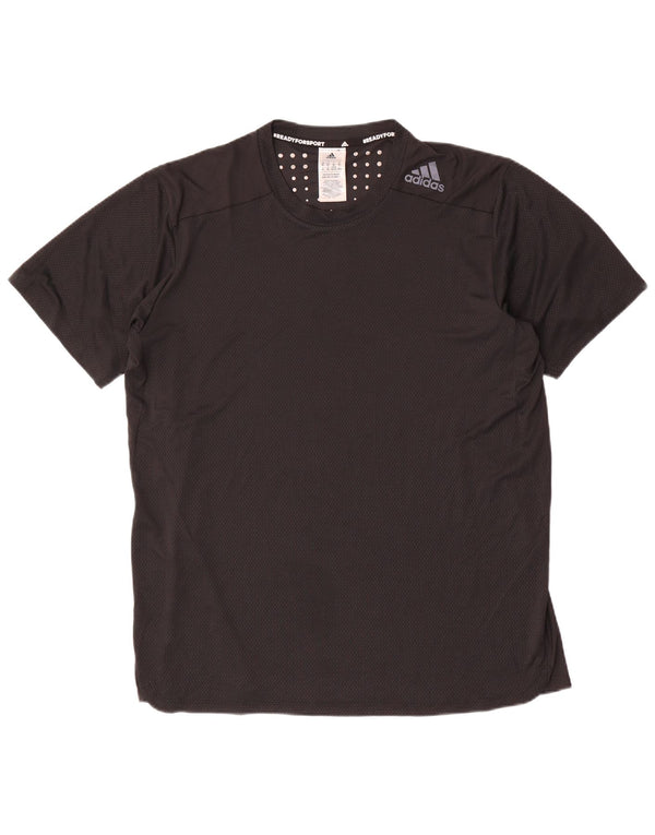 Adidas Herren T-Shirt Top XL Schwarz gepunktetes Polyester