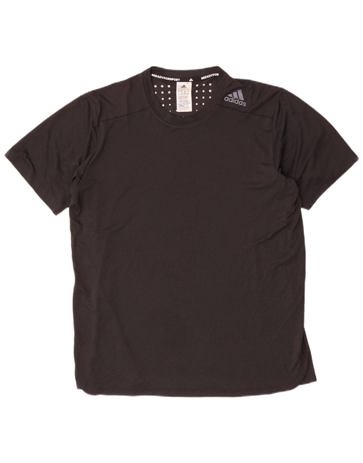Adidas Herren T-Shirt Top XL Schwarz gepunktetes Polyester