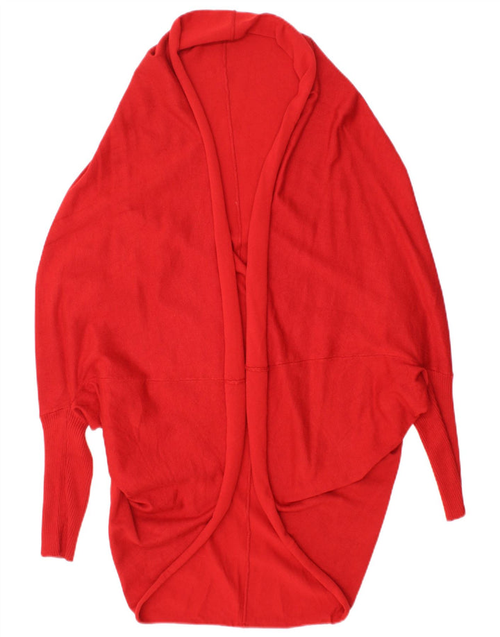 Zara Damen-Strickjacke, übergroß, lang geschnitten, offen, Gr. 14, Mittelrot