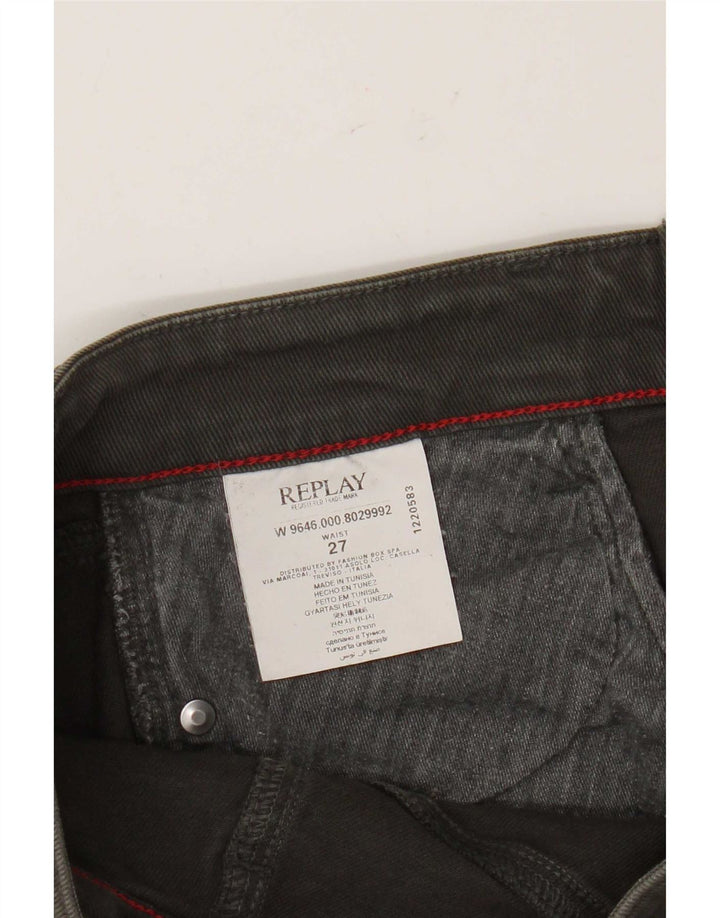 Replay Damen Mini-Jeansrock W27 Small Khaki Baumwolle