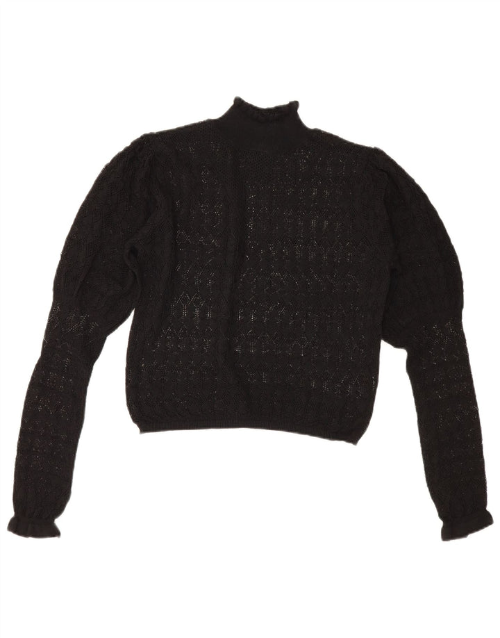 Durchsichtiger Pullover mit Rollkragen für Damen von Zara, Gr. 12, mittelschwarz
