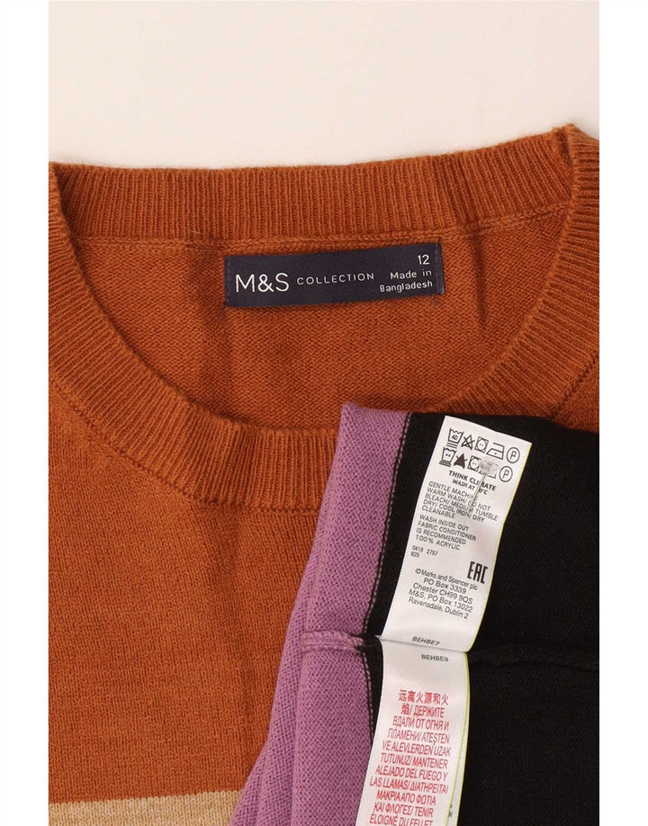 Marks & Spencer Damen-Pullover mit Rundhalsausschnitt, Gr. 12, mittelmehrfarbig