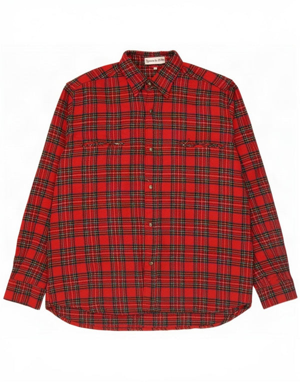 Vintage Herren Overshirt Shirt Größe 43 Großes rot kariertes Acryl
