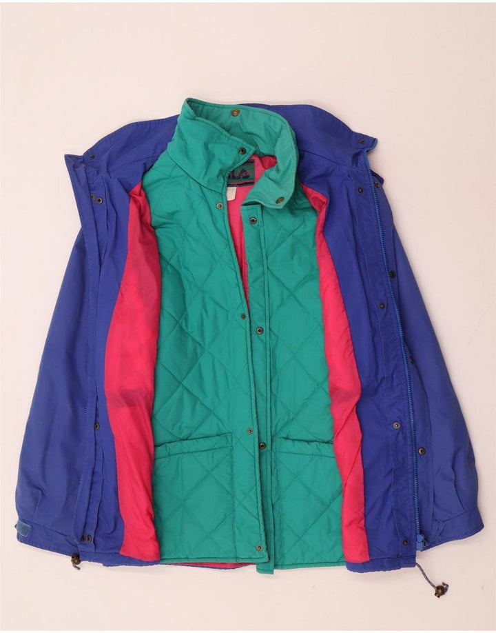 Fila Herren-Windjacke mit Kapuze, IT 52 2XL, blaues Farbblock-Polyester