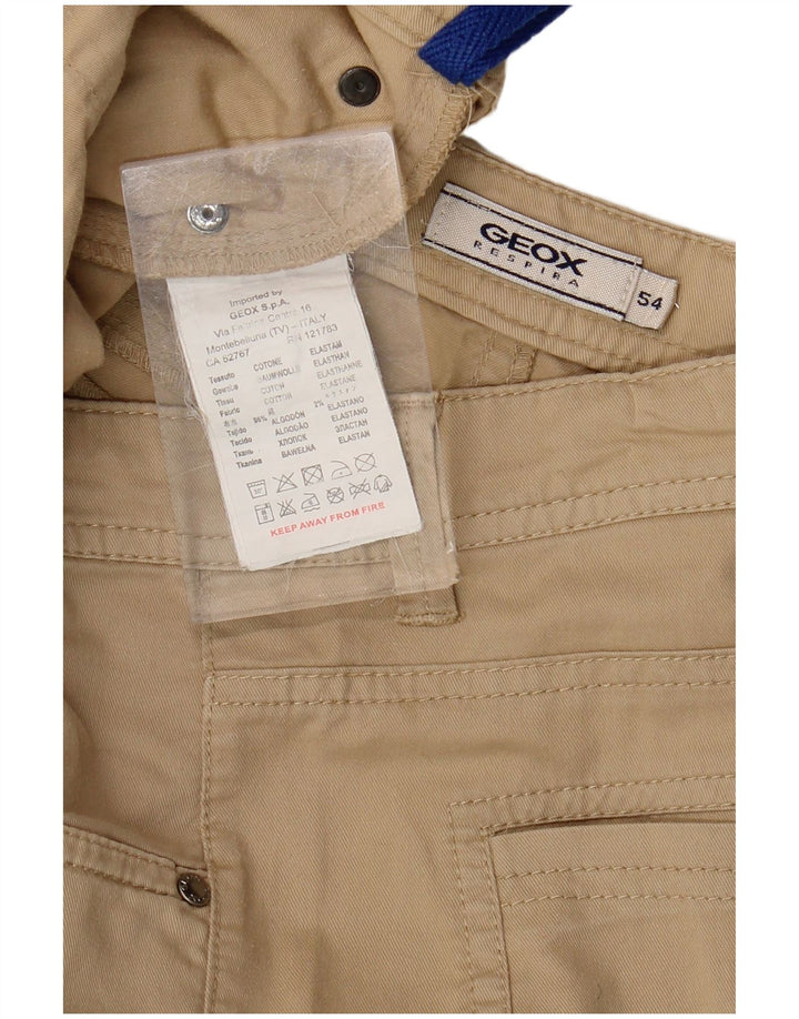 GEOX Herren Respira Straight Casual Hose IT 54 2XL W38 L32 Beige Baumwolle