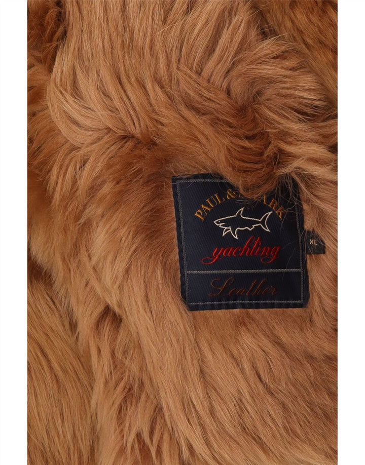 PAUL & SHARK Damen Wildlederjacke UK 18 XL Beige Leder