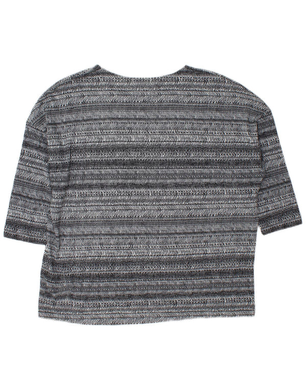 Marks & Spencer Damen-Oberteil in Übergröße, 3/4-Ärmel, UK 18, XL, grau gestreift