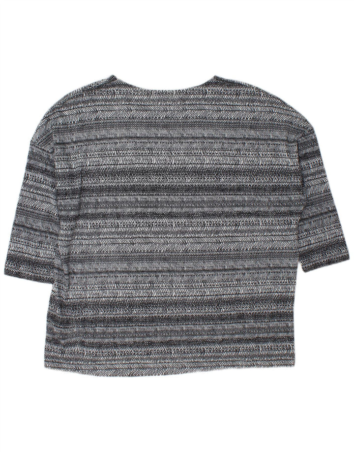 Marks & Spencer Damen-Oberteil in Übergröße, 3/4-Ärmel, UK 18, XL, grau gestreift