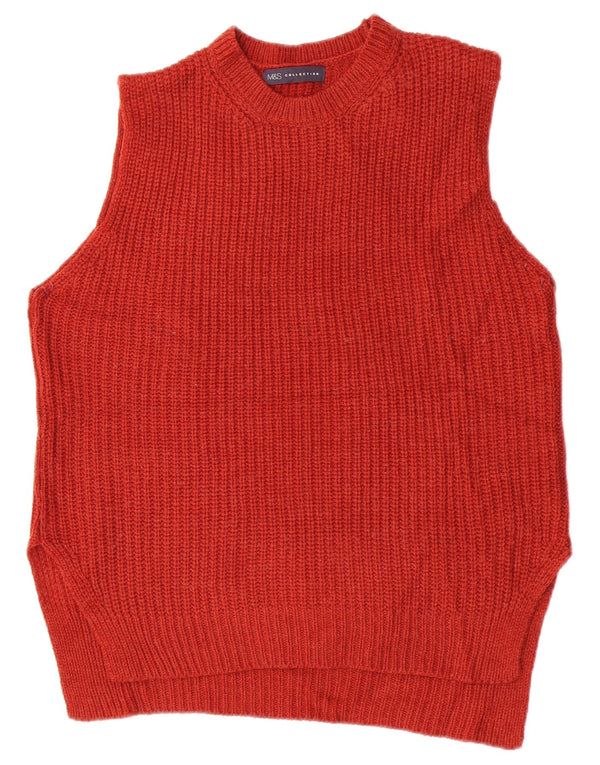 Marks & Spencer Damen Weste Tank Top UK 14 Large Burgund Acryl