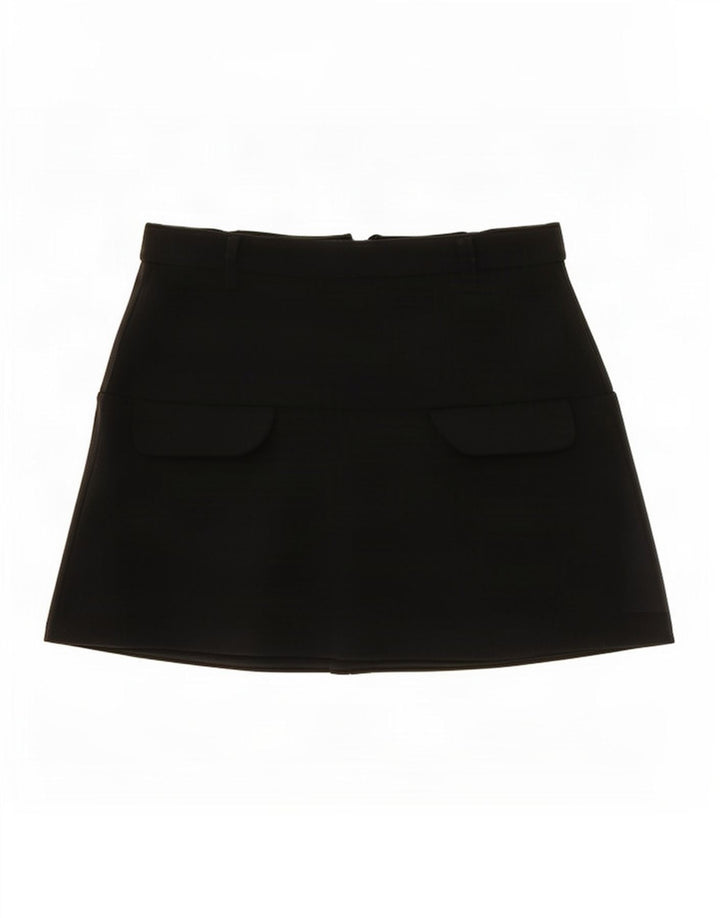 Zara Damen Mini-Cargorock Medium W28 Schwarz Polyester