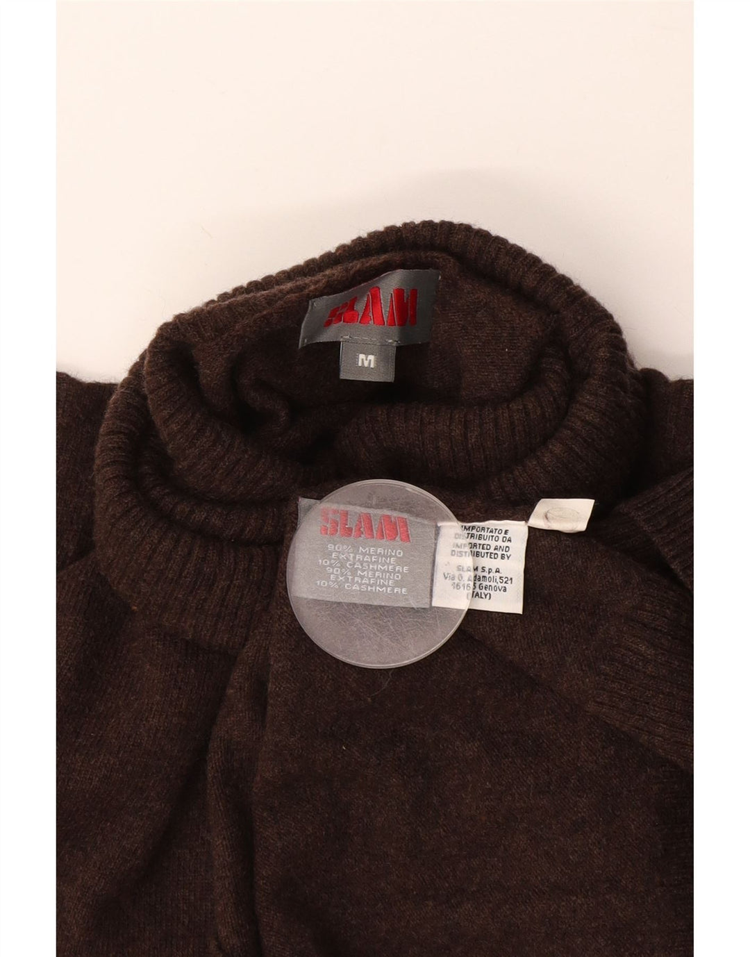 Slam Rollkragenpullover für Herren aus mittelbrauner Merinowolle