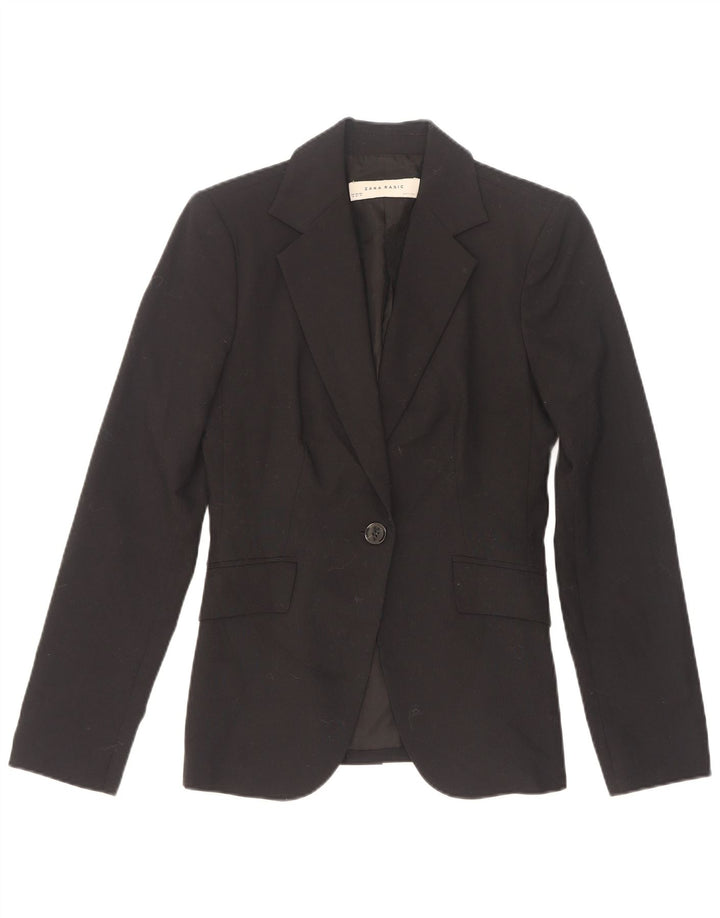 Zara Damen 1-Knopf-Blazerjacke EU 34 2XS Schwarz