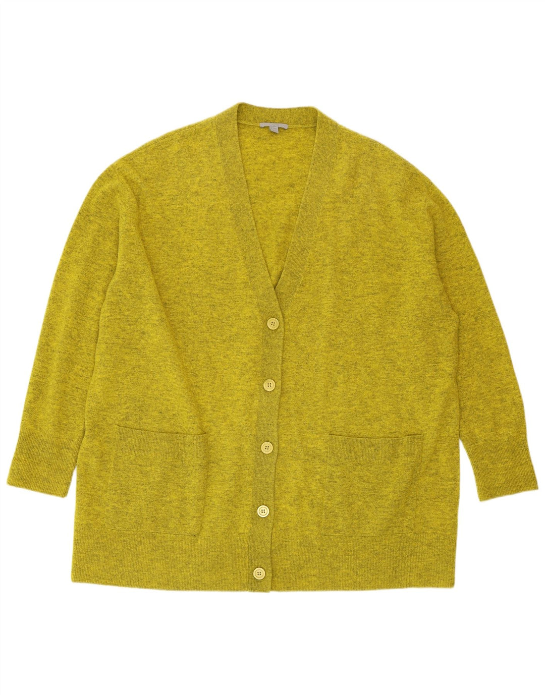 COS Langer, übergroßer Damen-Cardigan, Gr. 14, Mittelgrün meliert