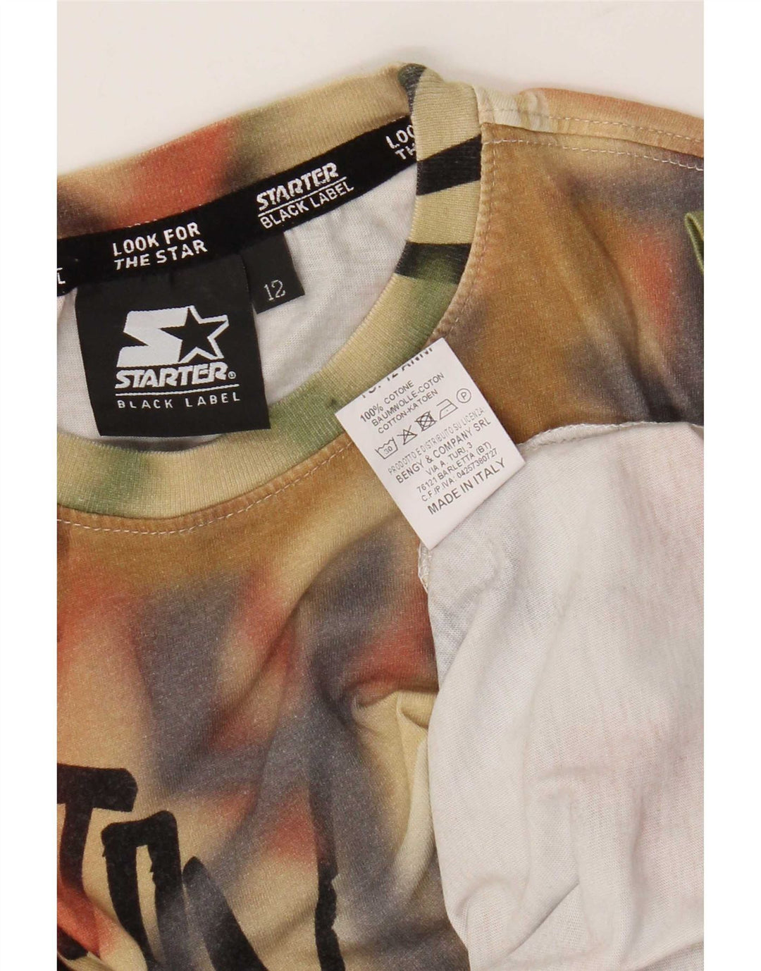 Starter T-Shirt mit Graffiti-Grafik für Jungen, 11–12 Jahre, mehrfarbige Baumwolle