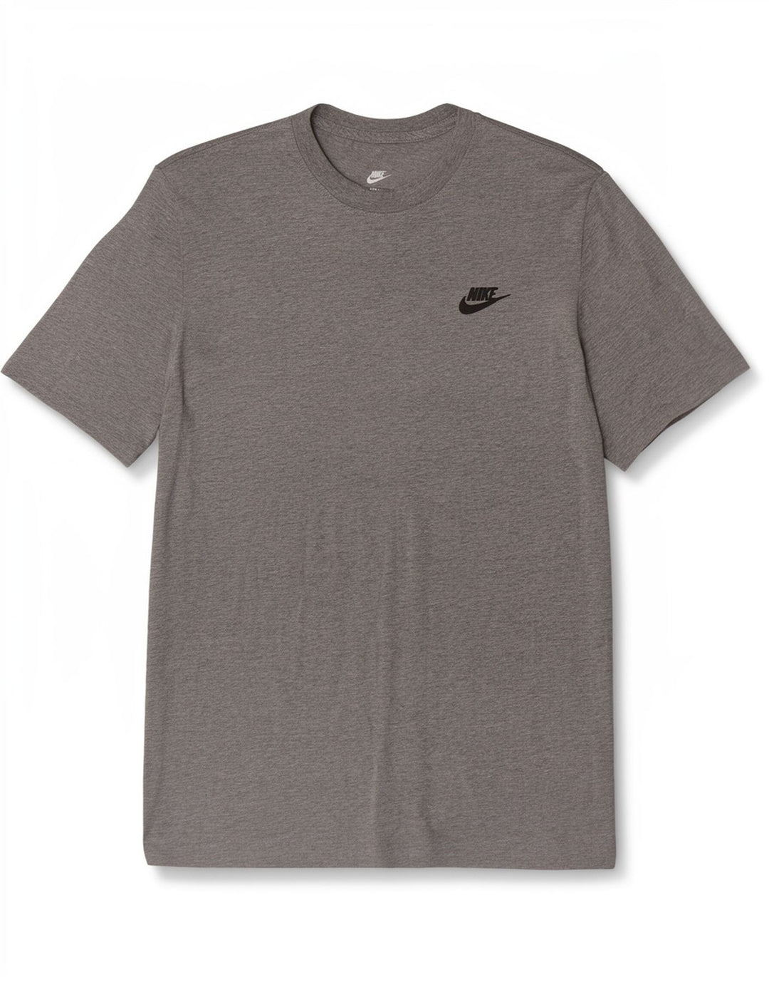 Nike Herren-T-Shirt-Oberteil aus mittelgrau gefleckter Baumwolle