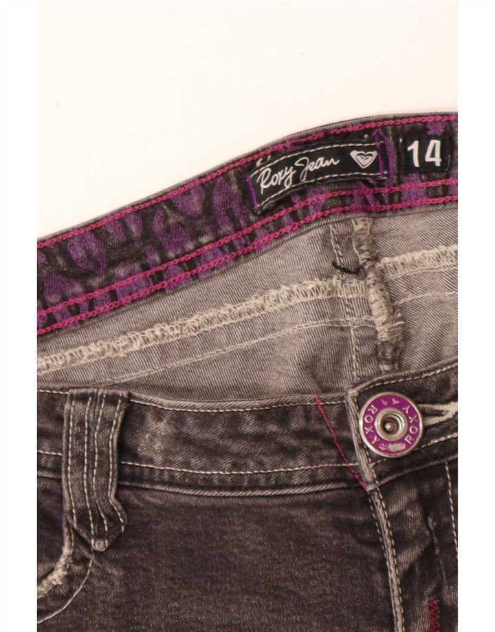 Roxy Damen Graphic Slim Jeans W32 L32 Graue Baumwolle