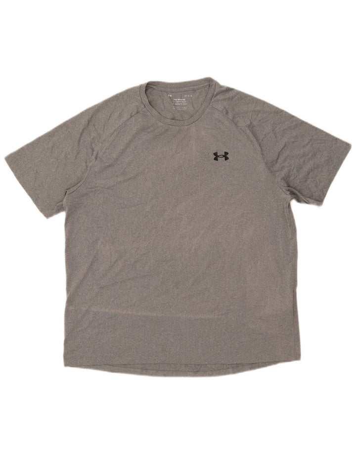 Under Armour Herren-T-Shirt-Oberteil, großes, grau meliertes Polyester