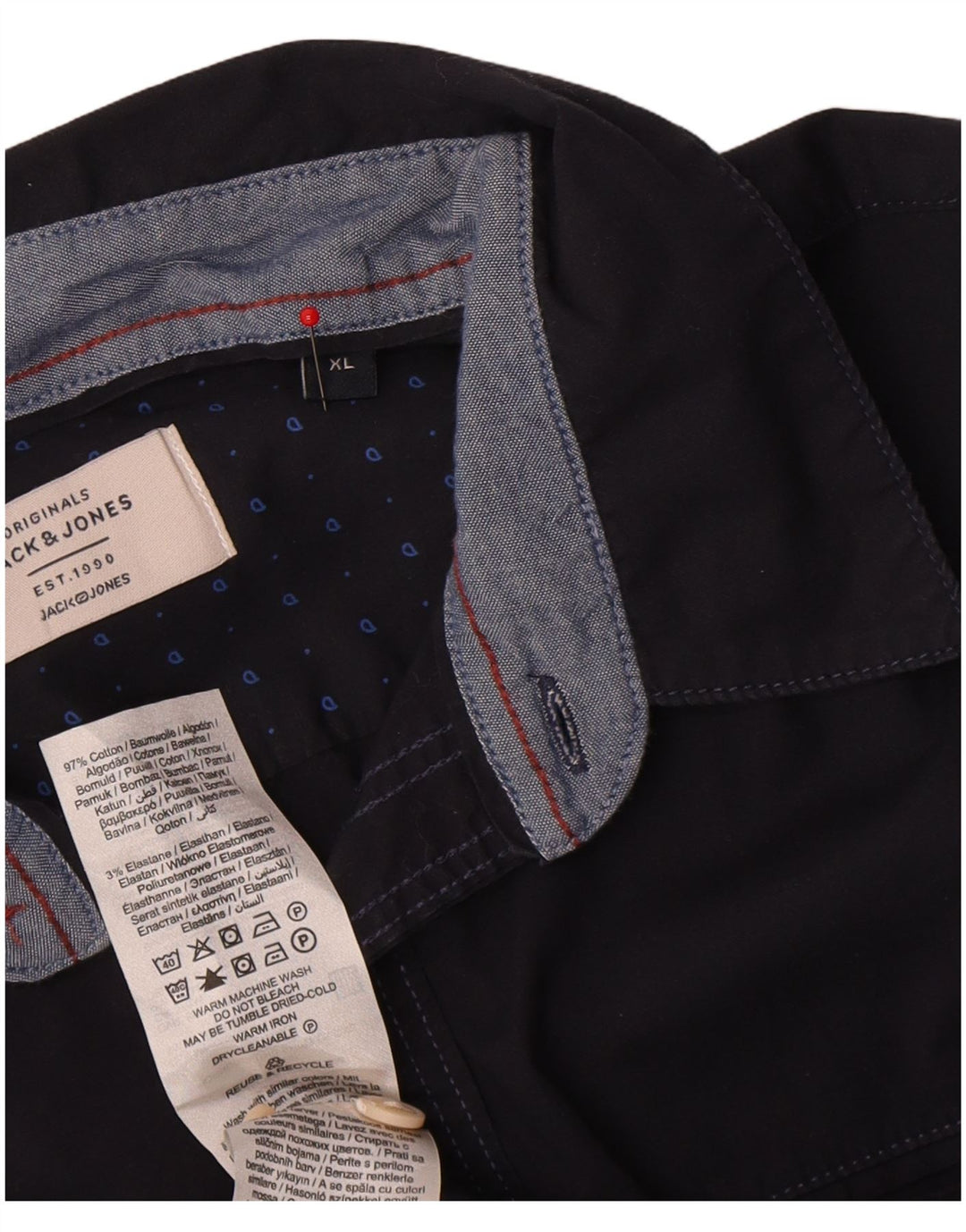 Jack & Jones Herrenhemd XL Marineblau Baumwolle