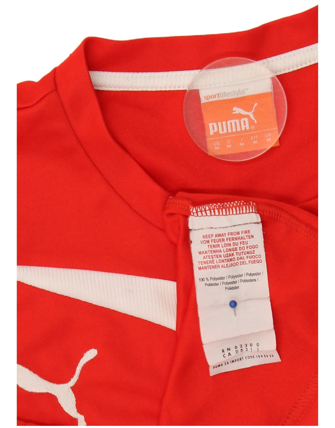 Puma Herren T-Shirt Top Mittelrotes Colourblock-Polyester