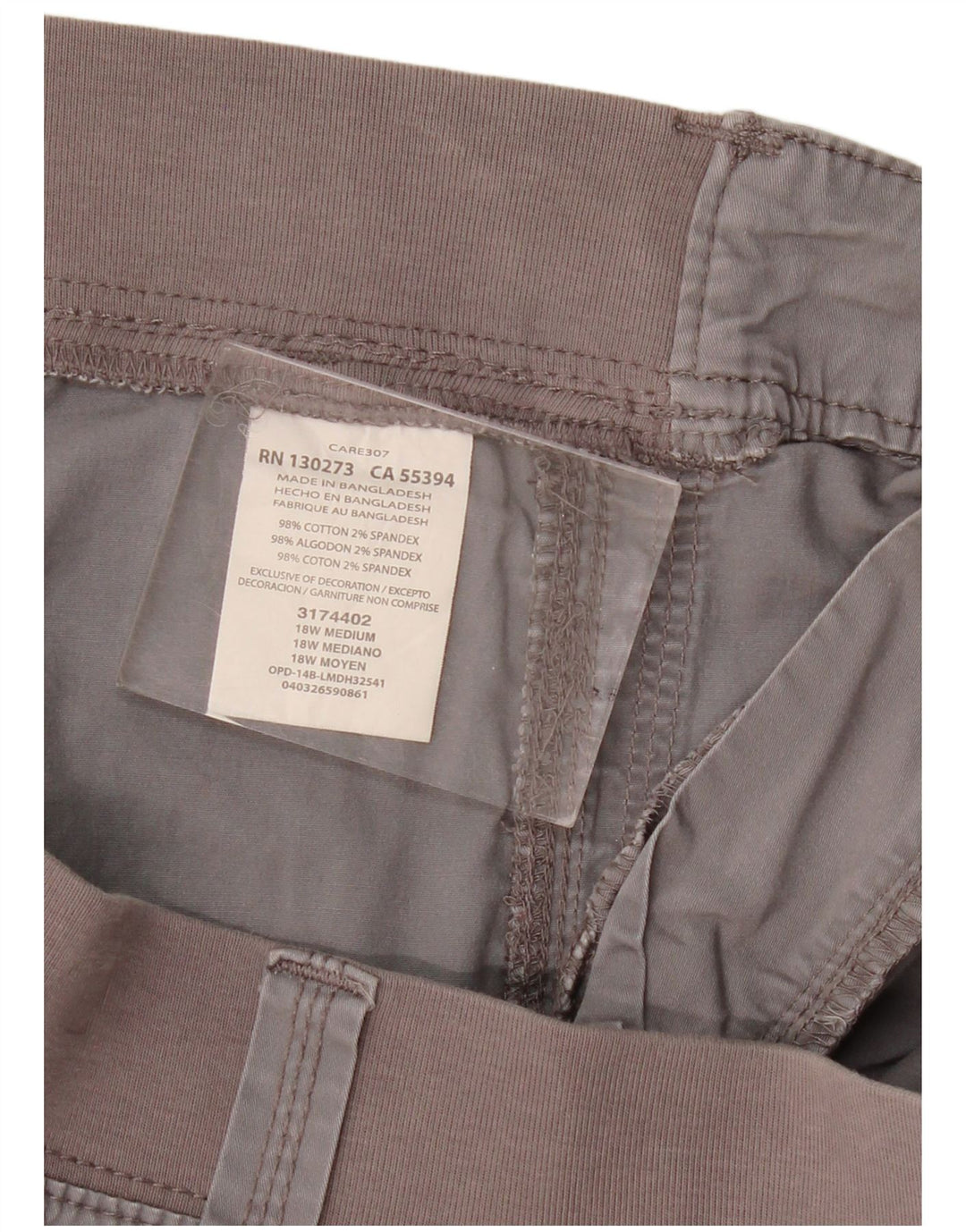 Lee Damen Easy Fit Cargo Shorts US 18 2XL W40 Graue Baumwolle