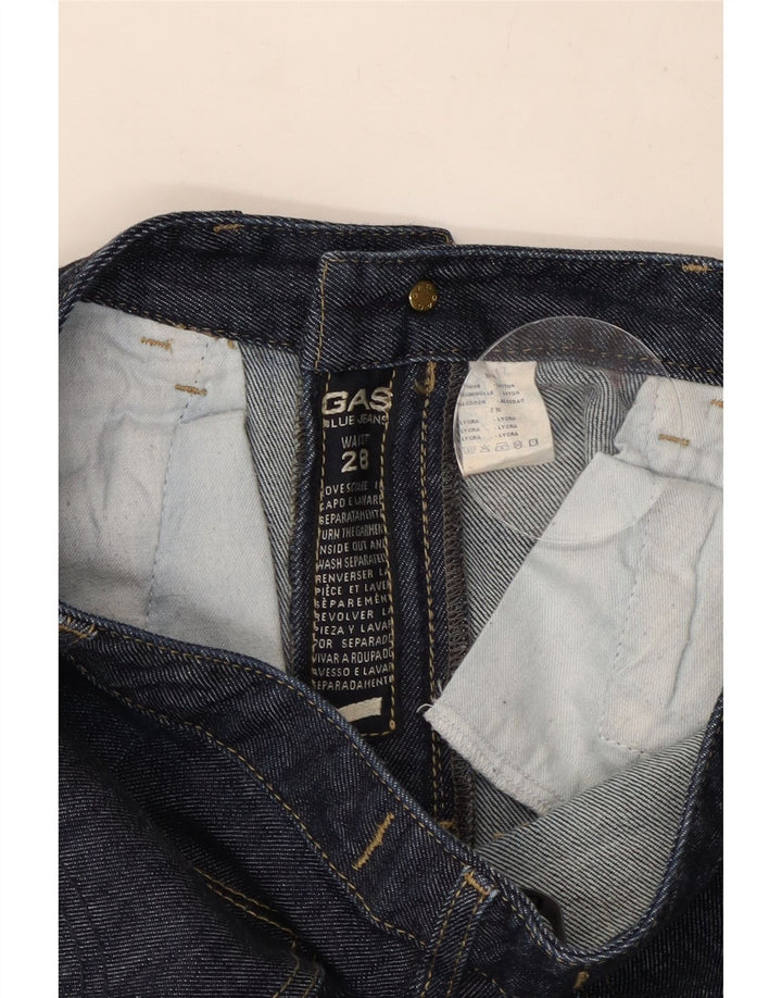 Gas Damen Schlagjeans W28 L30 Marineblaue Baumwolle
