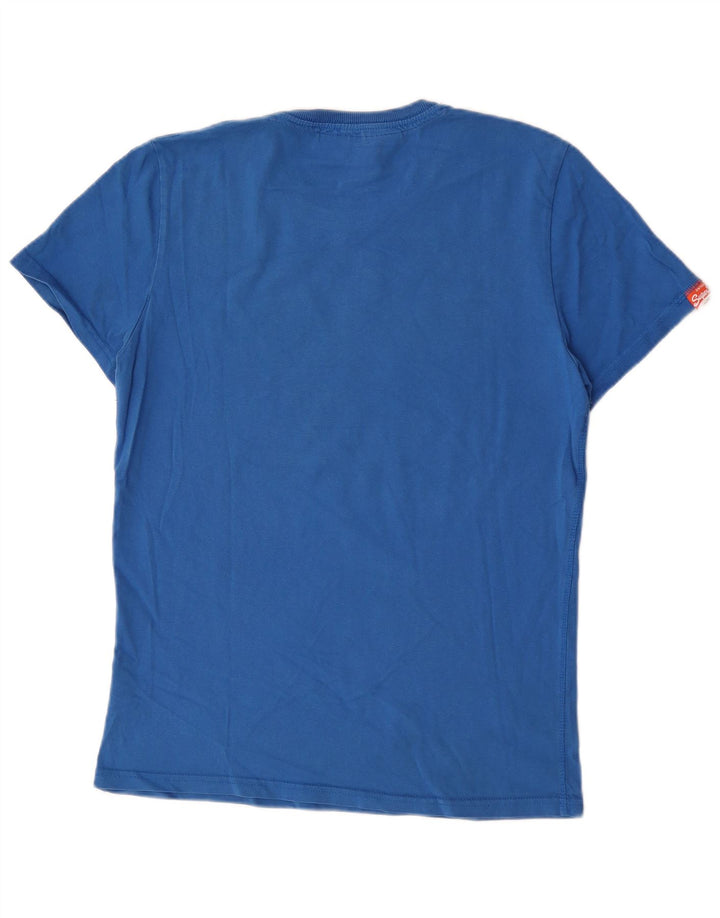 Superdry Herren-T-Shirt mit Grafik, Größe L, aus blauer Baumwolle