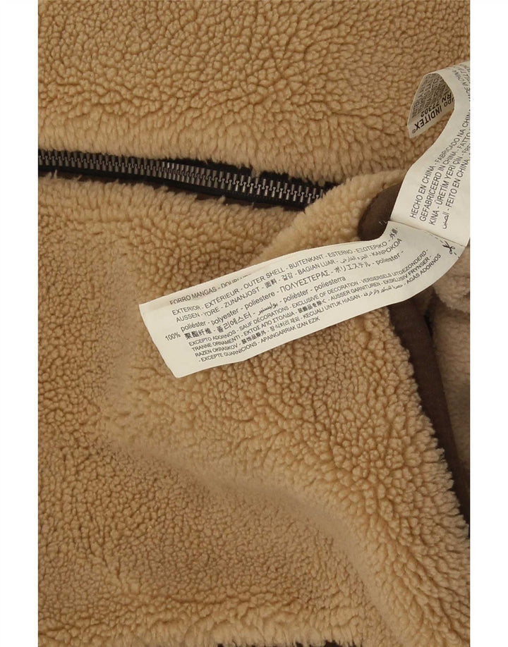 Zara Herren Fleecejacke UK 38 Medium Beige Polyester