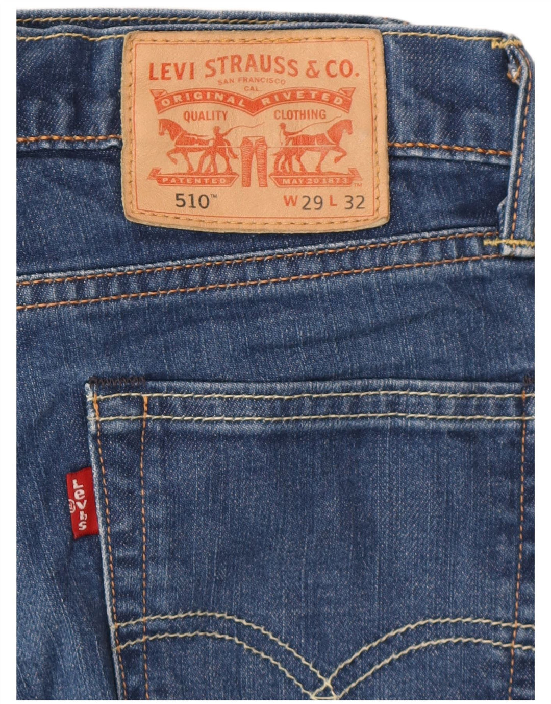 LEVI'S Herren 510 Slim Jeans W29 L32 Blaue Baumwolle