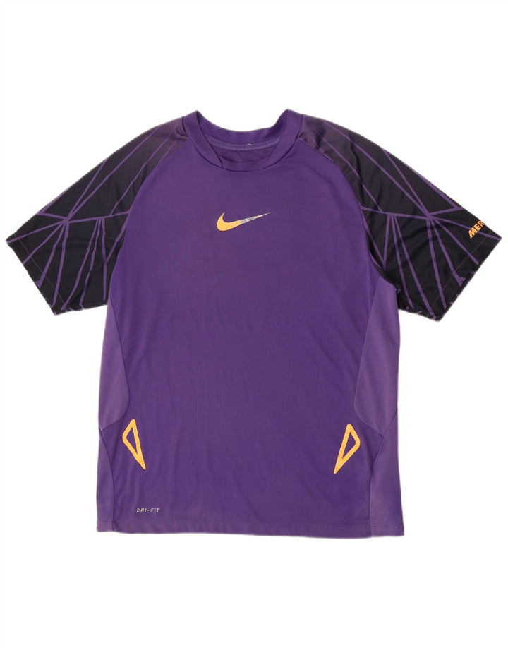 Nike Herren Dri Fit T-Shirt-Oberteil, mittelviolettes Farbblock-Polyester