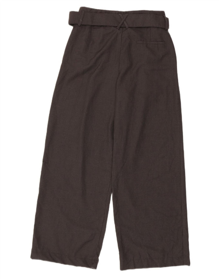 ZARA Damen-Freizeithose mit weitem Bein, mittelgroß, W28, L29, grau, Polyester