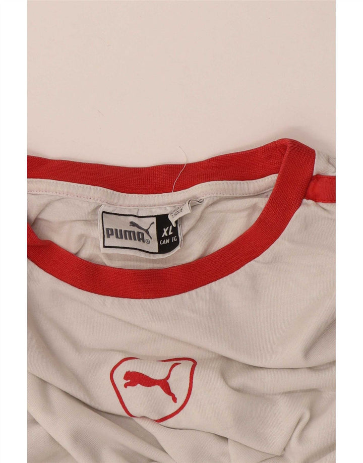 Puma Herren T-Shirt Top XL Weiß Colourblock