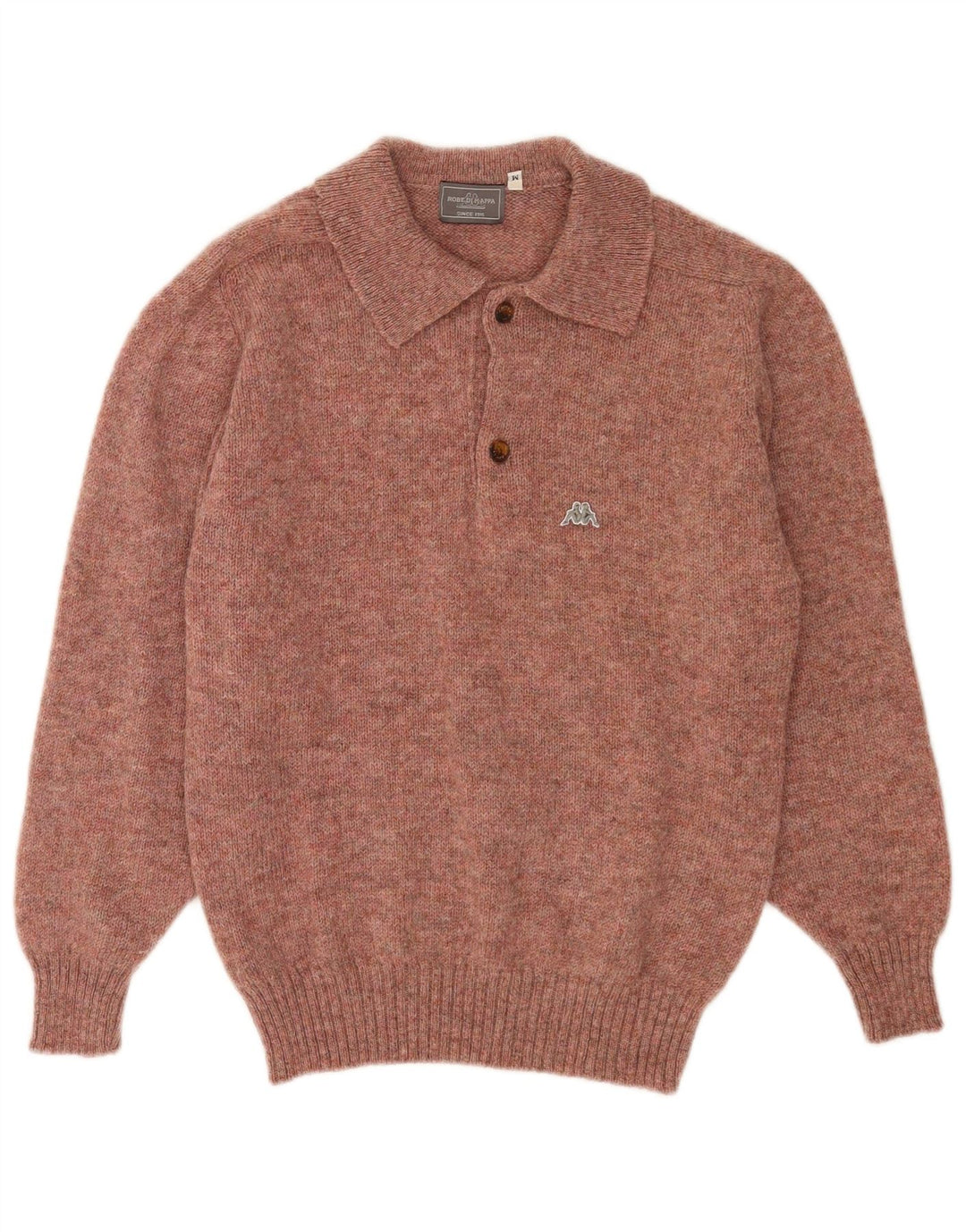 Kappa Herren-Pullover mit Rollkragen, Mittelrot gesprenkelte Wolle