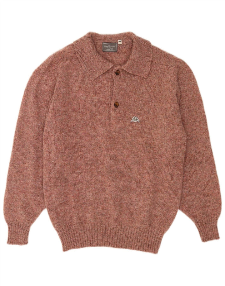 Kappa Herren-Pullover mit Rollkragen, Mittelrot gesprenkelte Wolle