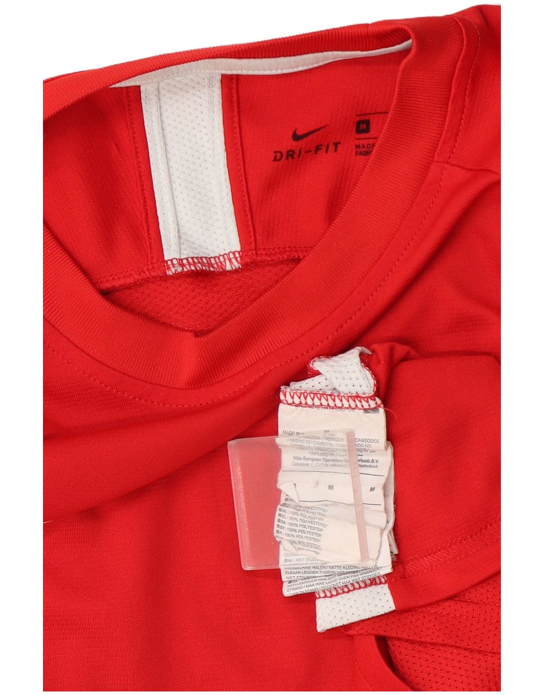 Nike Herren Dri Fit T-Shirt-Oberteil Mittelrotes Farbblock-Polyester