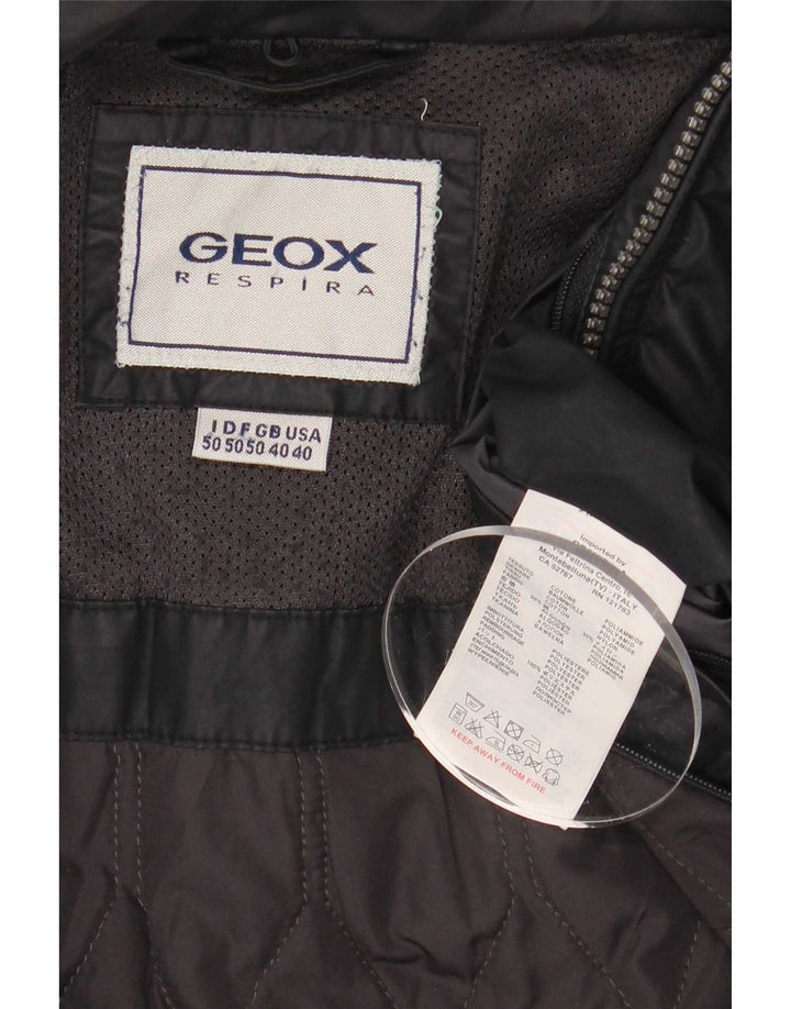 Geox Herren Bomberjacke UK 40 Große schwarze Baumwolle