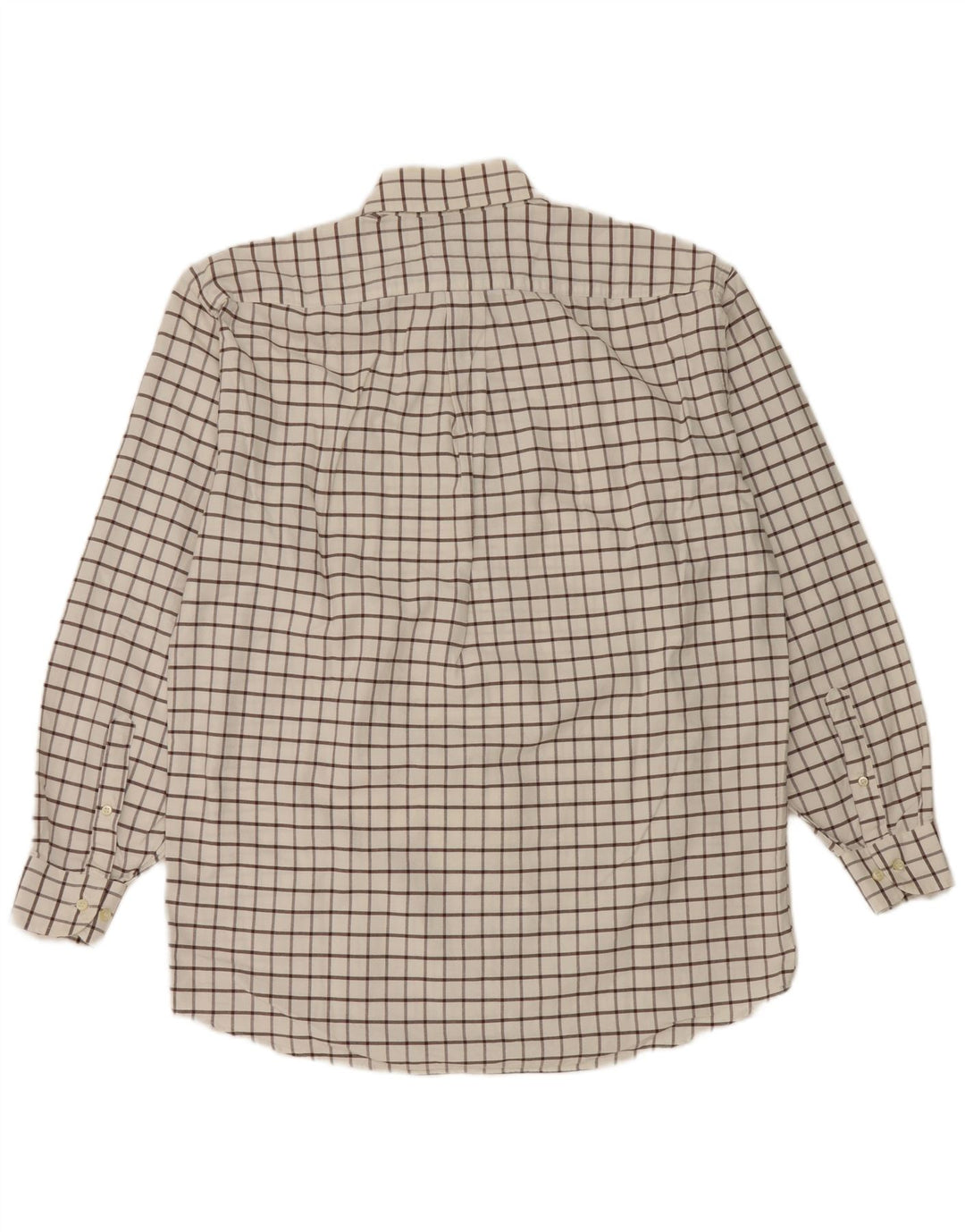 Etro Herren-Milano-Flanellhemd, Größe 42, groß, weiß kariert, Baumwolle