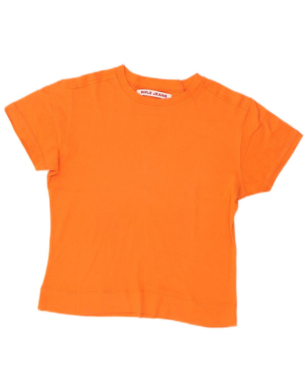 Rifle Damen Crop T-Shirt Top UK 14 Large Orange