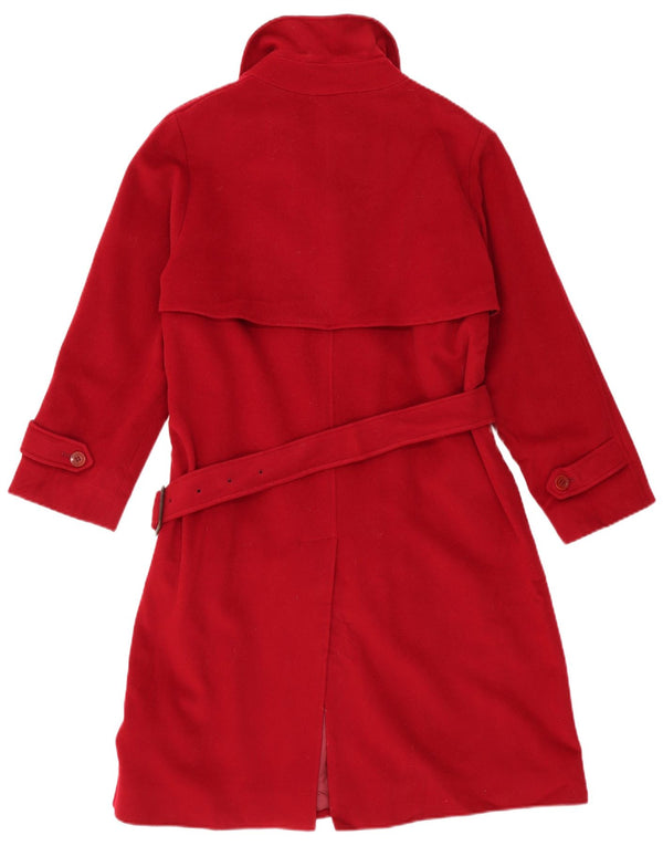 Aquascutum Damen Zweireihiger Trenchcoat UK 14 Mittleres Burgunderrot