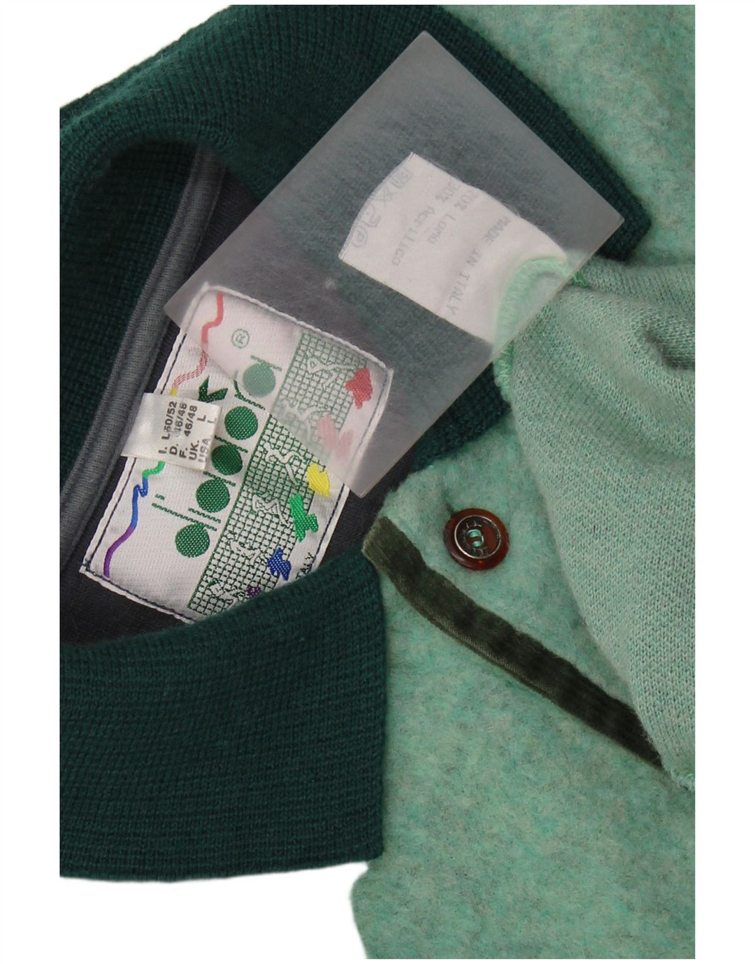 DIADORA Herren-Pullover mit Rollkragen, groß, grüne Wolle