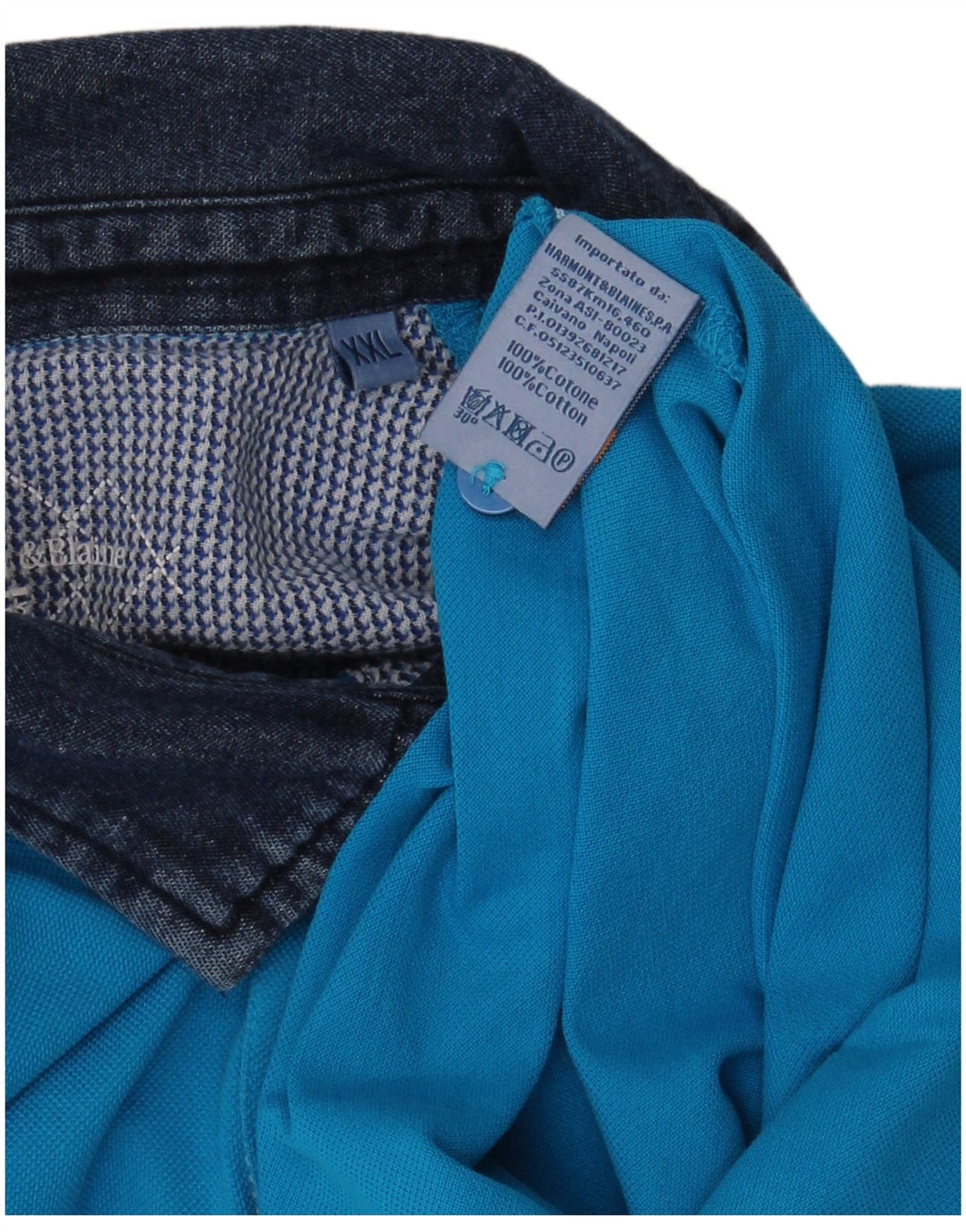 HARMONT & BLAINE Herren Poloshirt 2XL Blaue Baumwolle