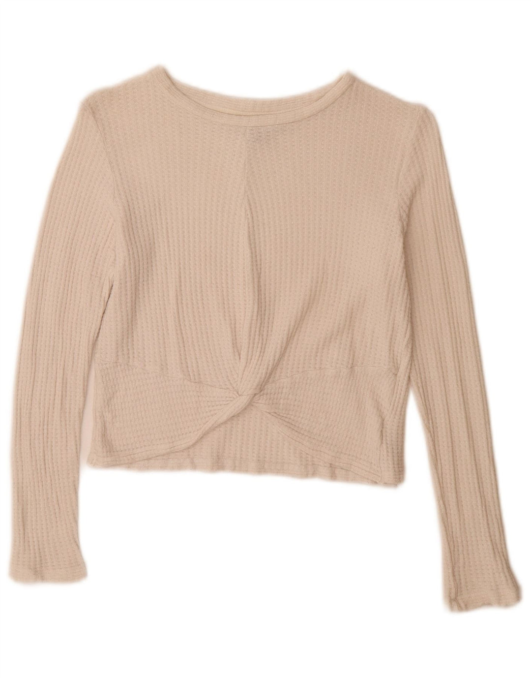 Topshop Damen Crop Top Langarm UK 8 Small Weiße Viskose