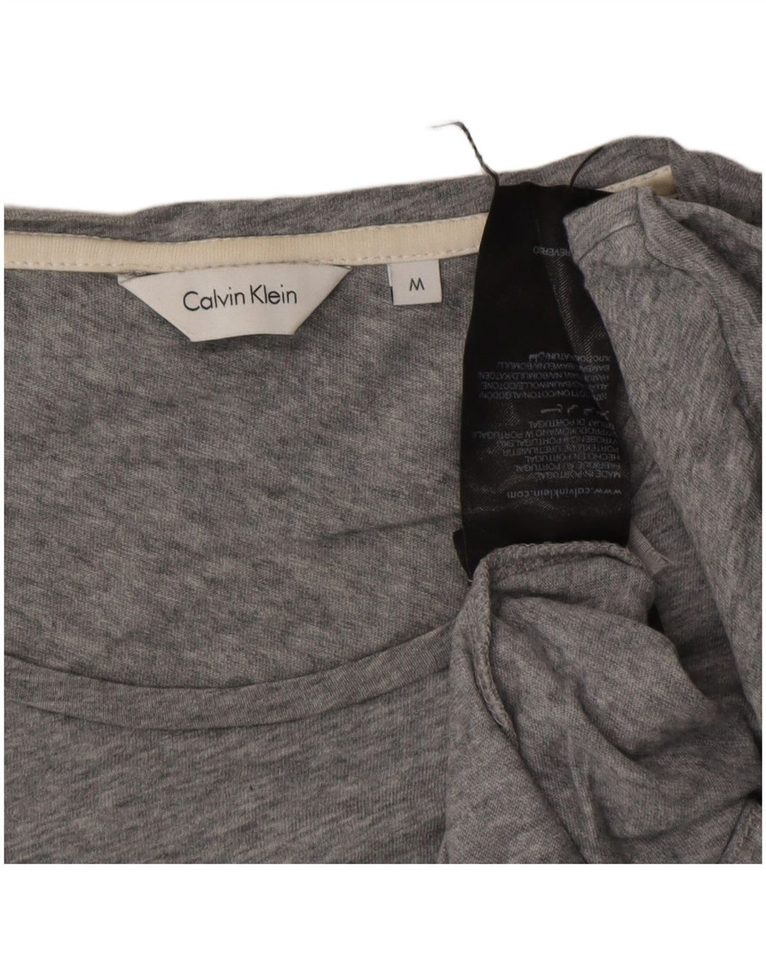 CALVIN KLEIN Herren Grafik-T-Shirt-Oberteil aus mittelgrau gesprenkelter Baumwolle